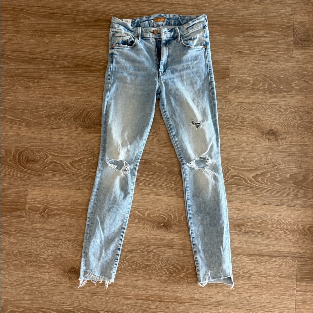 MOTHER Denim The Looker Step Fray in Cut Flowers